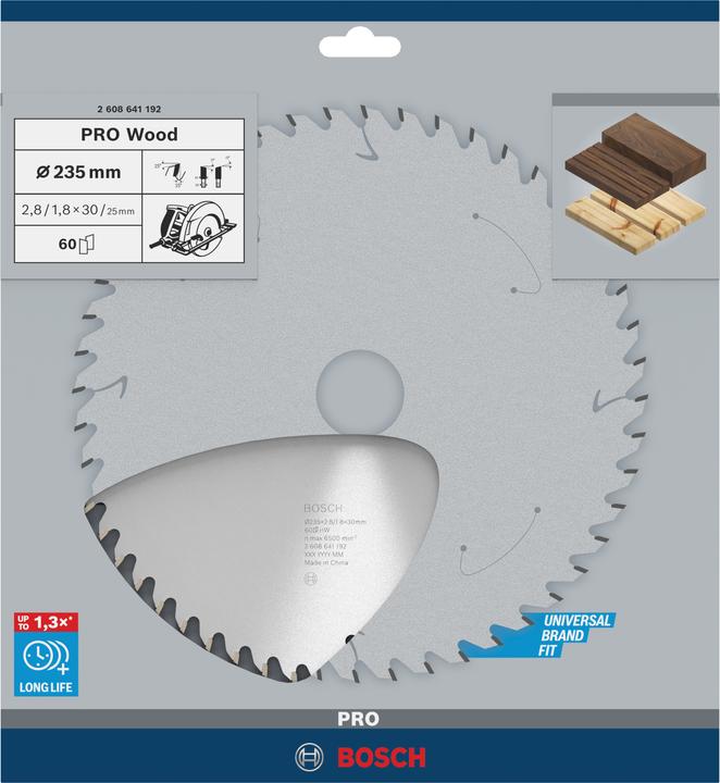 Actual product image Bosch Professional Zubehör PRO Wood circular saw blade, 235 x 2.8 x 30 mm