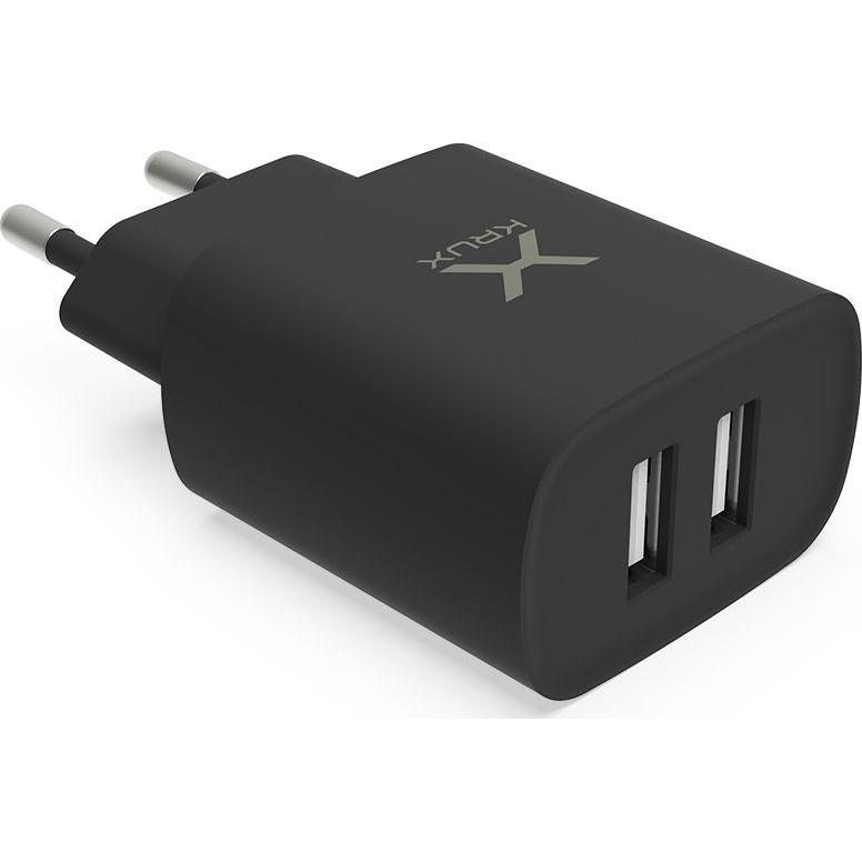 Krux Ladegerät 2x USB 2 4 A 12 W (12 W), USB Ladegerät, Weiss