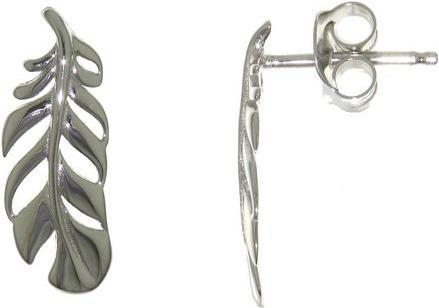 Actual product image Passion Rhodium-Plated Silver Earrings - Leaf (Silver)