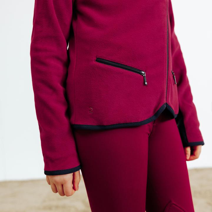 Produktbild Fouganza Kids' Horse Riding Fleece 100 - Purple/Cherry (152)