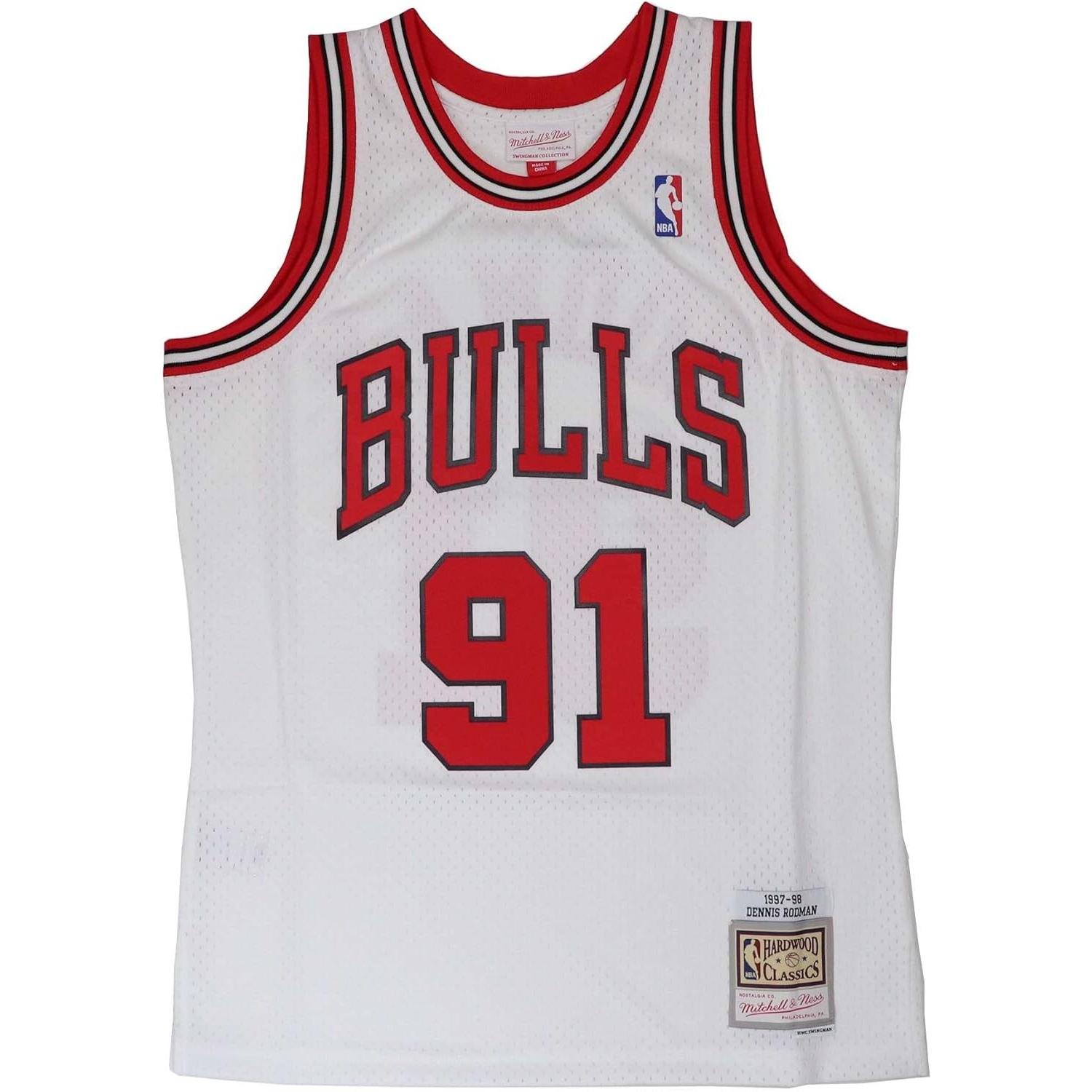 Mitchell & Ness, Uomini, Maglietta sportiva, Maglia NBA Chicago Bulls Dennis Rodman Swingman Uomo (S), Multicolore, S