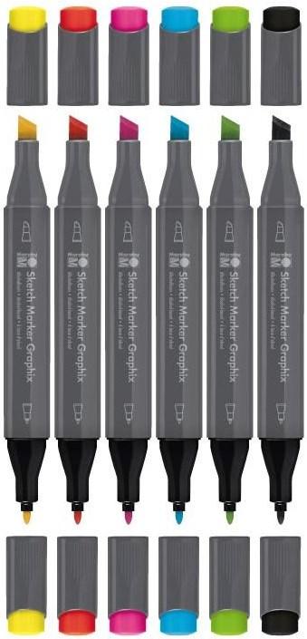 Immagine prodotto Marabu Marcatore permanente Sketch Graphix Heat, 6 pezzi (Multicolore, 1.70 mm, 6 x)