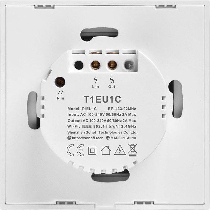 Image du produit Sonoff Smart Switch WiFi + RF 433 T1 EU TX (2 canaux)