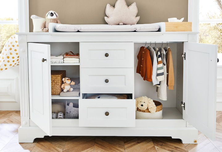 Produktbild Pinolino Kinderzimmer-Set 'Emilia' extrabreit gross inkl. Wandregal, 4-tlg. (Kinderkleiderschrank)