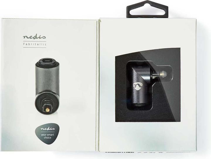 Immagine prodotto Nedis Adattatore TosLink TosLink femmina TosLink maschio angolato a 90° Alluminio Grigio canna di fucile (TOSLINK)