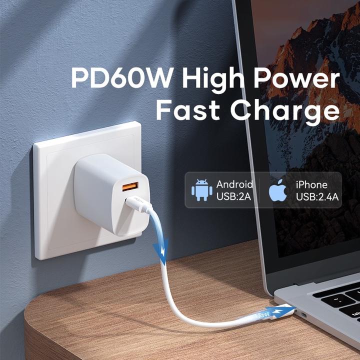 Immagine prodotto Rock - Multifunktionales Aufbewahrungs-Set - USB-C PD Kabel (60W), SIM-Fach und Adapter (0.25 m, 60 W)