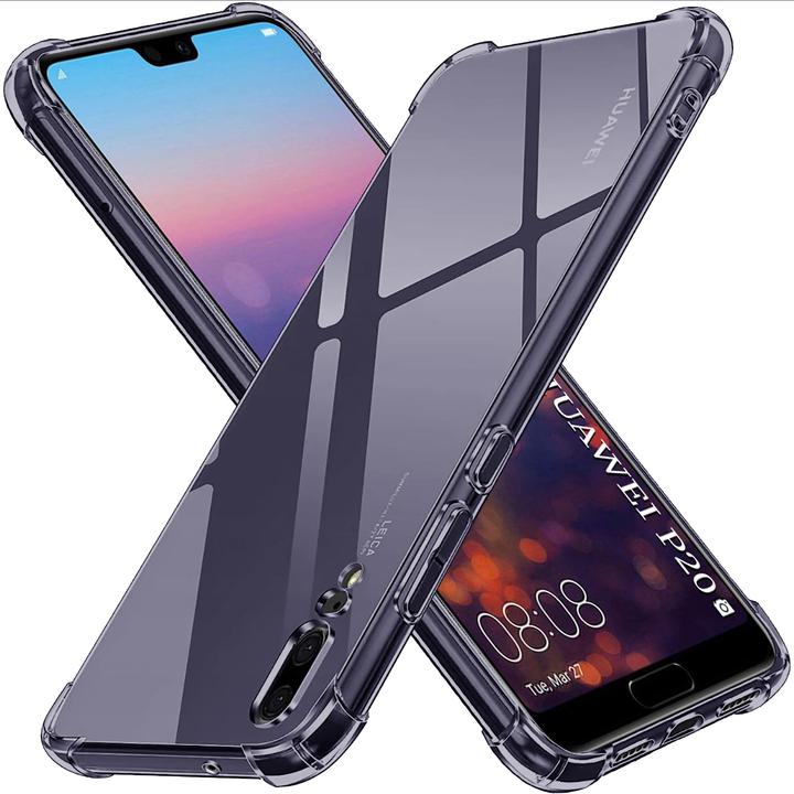 Productafbeelding Techsuit - Shockproof Clear Silicone - Huawei P20 - Smoke Black (Huawei P20)