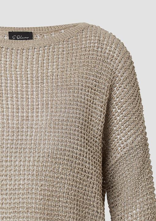 Produktbild S.Oliver Strickpullover Lockerer Strickpullover in Bicolor-Optik mit U-Boot-Ausschnitt (M)