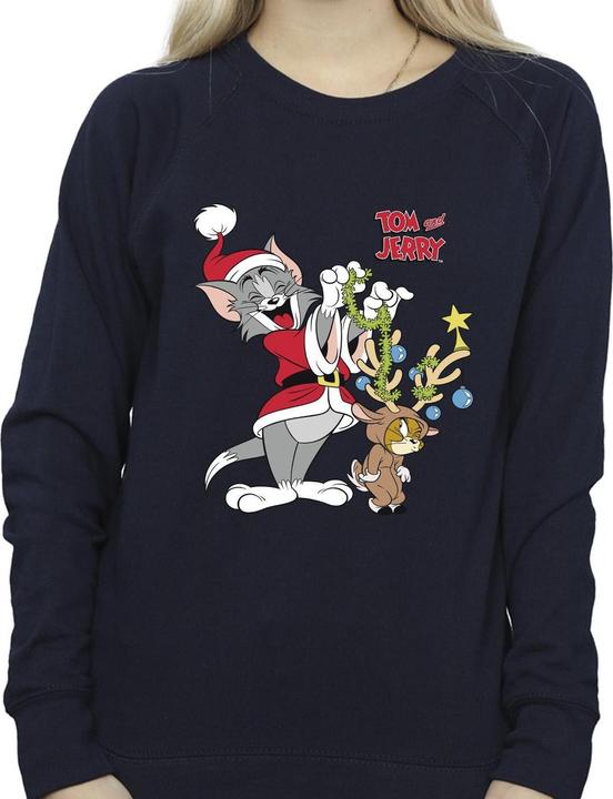 Actual product image Tom & Jerry Womens/Ladies Christmas Reindeer Sweatshirt (L)