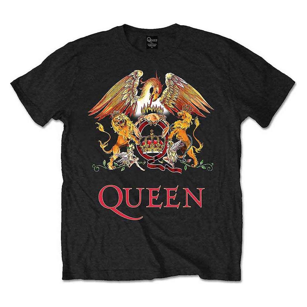 Queen, Mannen, T-shirts, Classic Crest, Zwart, (Xl)