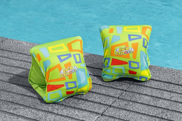 Actual product image Bestway Swim Safe ABC AquaStar Fabric Inflatable Wristband Floaties M/L, Swim armbands, Boy/Girl, Fabr