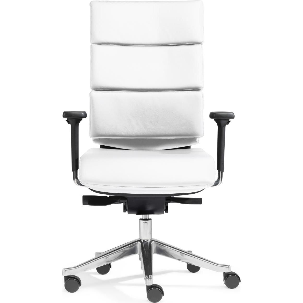 Sitwell, Bürostuhl, Drehstuhl Paradise Echt-Leder weiss mit Armlehnen