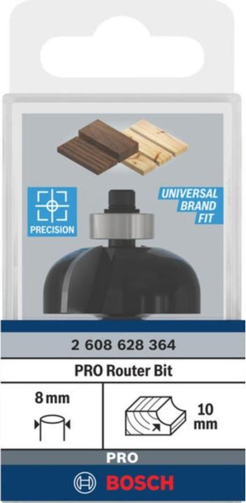 Produktbild Bosch Professional Zubehör Hohlkehlenfräser, 8 mm, R1 10 mm, D 32,7 mm, L 14 mm, G 55 mm