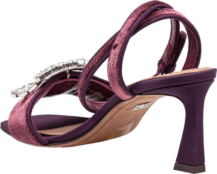 Actual product image Dolce & Gabbana velvet sandal in vinacca color with buckle with stones (38)