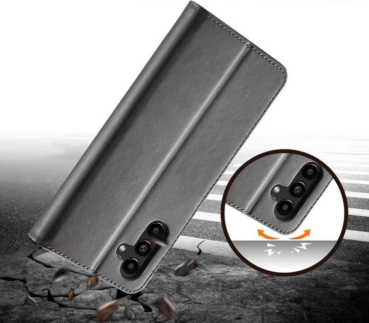 Produktbild LC.Imeeke Galaxy A15 - Leder Etui Hülle grau (Samsung Galaxy A15)