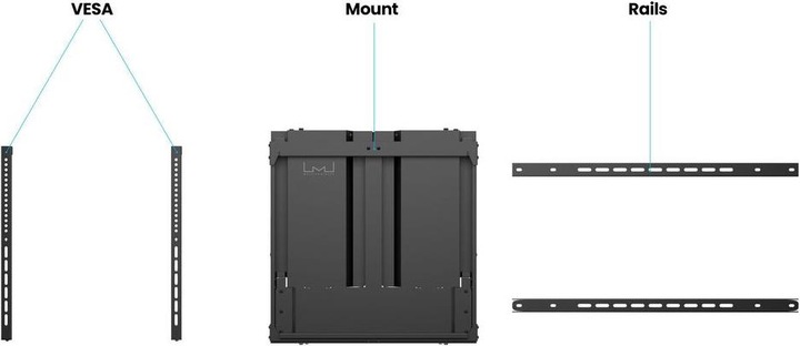 Actual product image Multibrackets Wall bracket 37" - 55", black, metal, stroke 40cm (Wall, 55", 40 kg)
