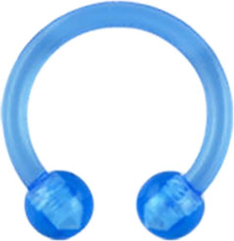 Produktbild Star Piercing Micro Circular Barbell hellblau transparent mit zwei Kugeln (Acryl, ohne Messing)