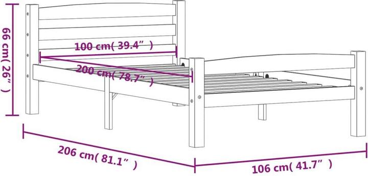Image du produit vidaXL Bettrahmen (100 x 200 cm)