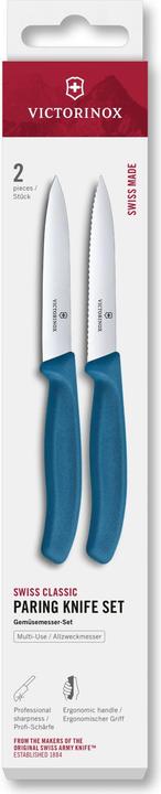 Produktbild Victorinox Swiss Classic, Gemüsemesser Set, 2tlg, 10cm, gerade/wellen, blau, box (10 cm)