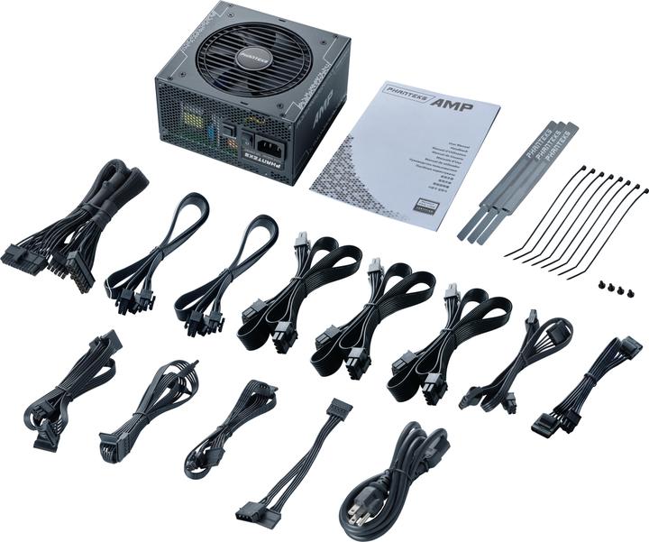 Actual product image Phanteks AMP GH 850W 80 PLUS Gold power supply, PCIe 5.1, ATX 3.1 - 850 watts, black (850 W)