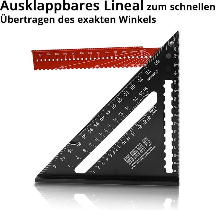 Image du produit Stahlwerk Triangle d'angle avec butée Equerre en aluminium Equerre de charpentier