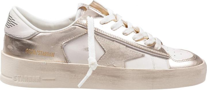 Actual product image Golden Goose sneakers stardan in leather color white and platinum (38)