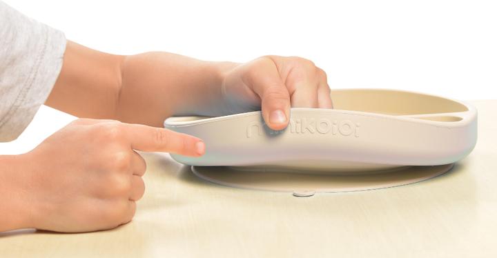 Image du produit Minikoioi stay-put suction divided plate, Bubble Beige, 101050008