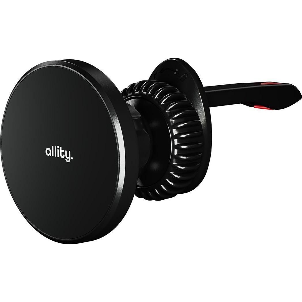 Allity car holder for air vent ACH-300 magnetic with wireless charging black 15W, Smartphone Halterung, Schwarz
