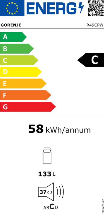 Label énergétique Gorenje R49CPW (133 l)