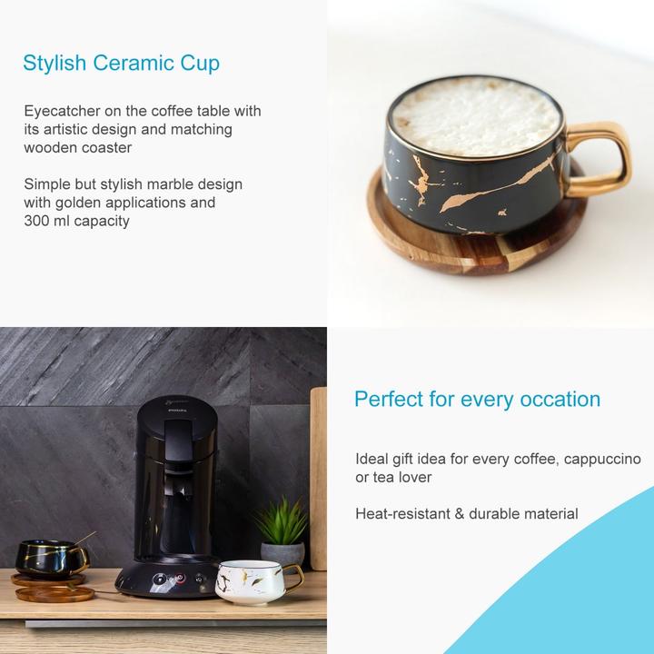 Produktbild Intirilife Teetasse mit Holz Untersetzer (200 ml, 2x)