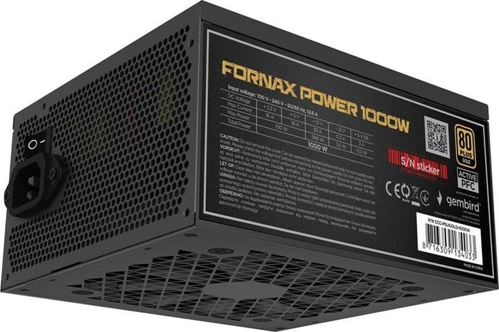 Produktbild Gembird CCC-PSUGOLD-1000W Netzteil Fornax Power 1000W aktiv PFC 12cm Lüfter 80+Gold (1000 W)
