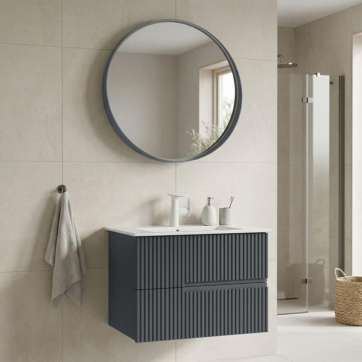 Produktbild Homitis Moonlight 70 v2 Bathroom Cabinet With Sink & Mirror Set (2 Pieces)