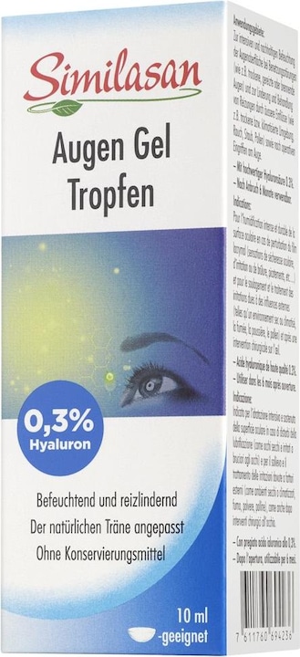 Similasan Augen Gel Tropfen mit 0,3 % Hyaluron (10 ml, Augen Gel Tropfen mit 0,3 % Hyaluron)