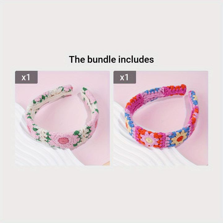 Activity Board Boho-Chic Floral Knit Headband- Cute & Stylish Hair Accessory, Perfect for Casual Attire