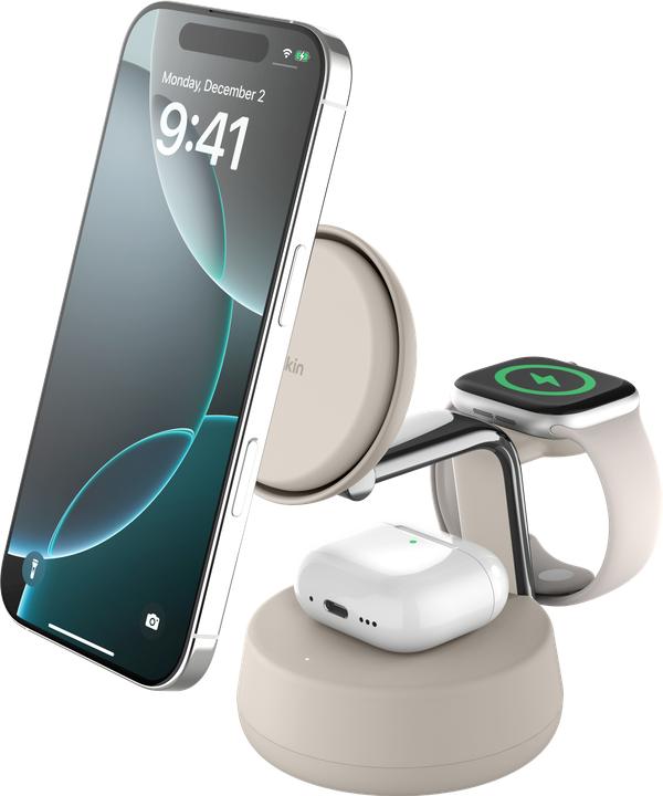 Belkin UltraCharge Pro 3-in-1 Qi2 Ladestation (25 W)