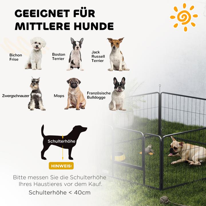 Immagine prodotto PawHut Welpenauslauf Stahl Schwarz (Gabbia per cani)