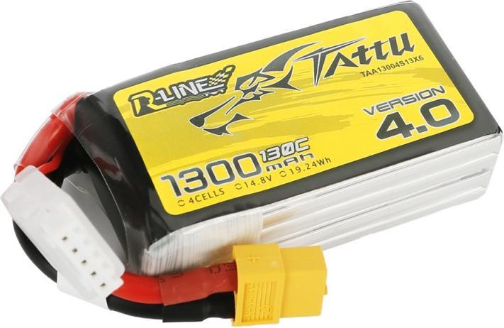 Image du produit Dronefactory Tattu R-Line version 4.0 1300mAh 14.8V 130C 4S1P Lipo avec XT60 (14.80 V, 1300 mAh)