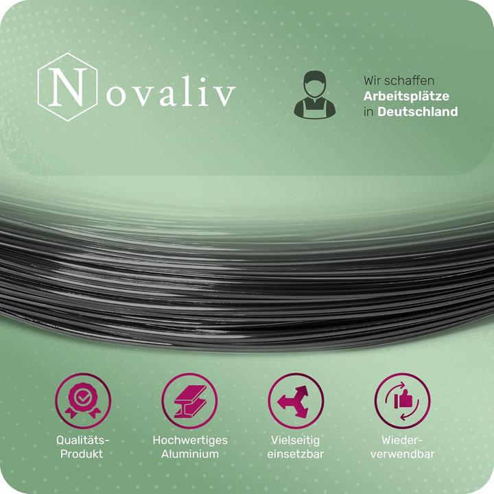 Image du produit Novaliv 120 Meter Aluminiumdraht 2mm Schwarz, Basteldraht ideal als Biegedraht zum basteln, Vielseit (60 m)