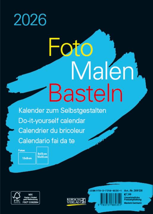 Produktbild Bastelkalender Foto Malen Basteln (15 x 21 cm, Harter Einband, Französisch, Englisch)