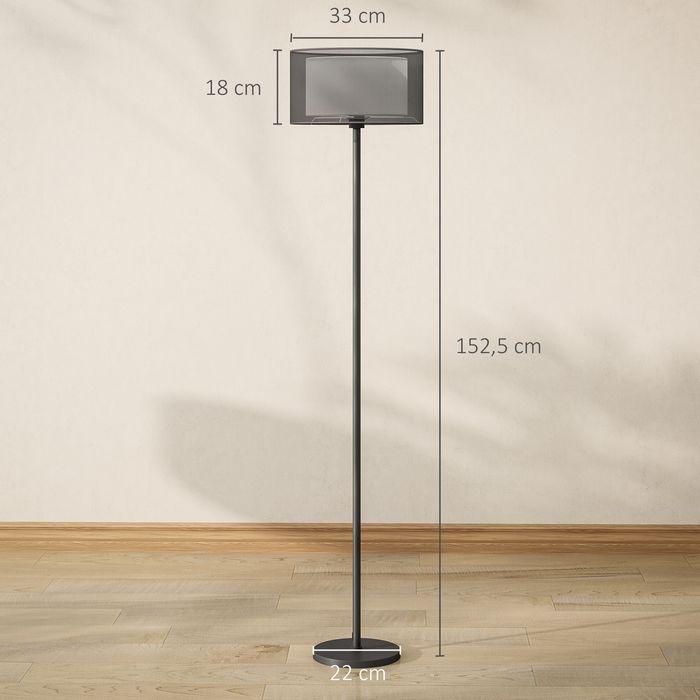 Actual product image Swisshandel24 Stehlampe, zweifarbiger Lampenschirm, Fussschalter, Metall, Schwarz (E27)