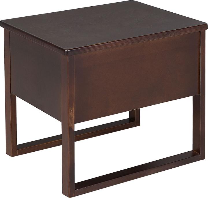 Beliani Nachttisch Kiefernholz dunkelbraun rechteckig 41 x 50 cm GIULIA