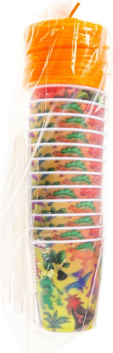 Actual product image LG-Imports Mug with lid and straw Dinosaur, 12 pieces. (12 x)