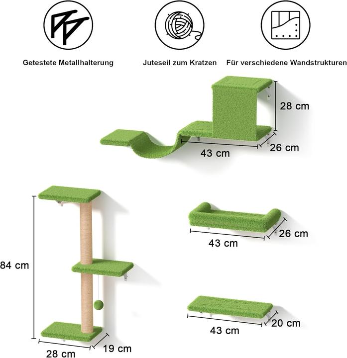 Actual product image Fukumaru 10-teiliges Kletterwand-Set mit Hängematte (Green)