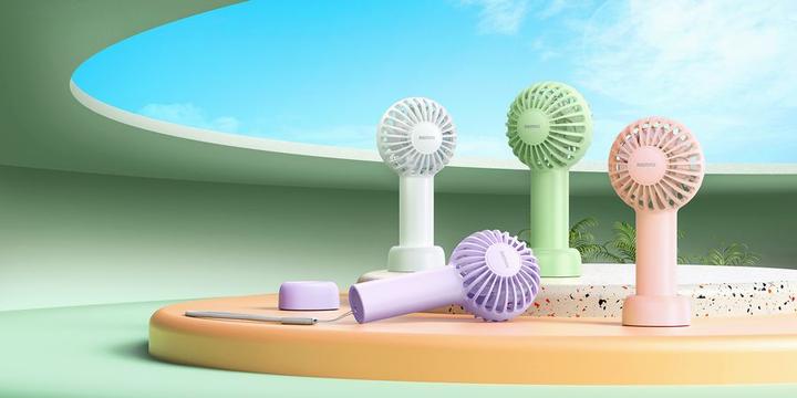 Produktbild Remax Mini Handventilator inkl. Ständer, 3 Stufen, Weiss