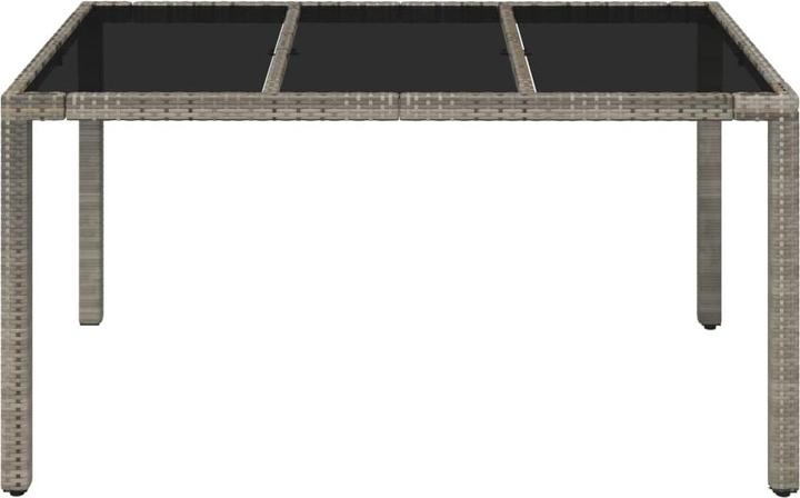 Produktbild vidaXL Gartentisch mit Glasplatte (150 x 90 x 75 cm)