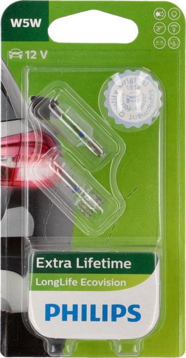 Actual product image Philips LongLife EcoVision (W5W)