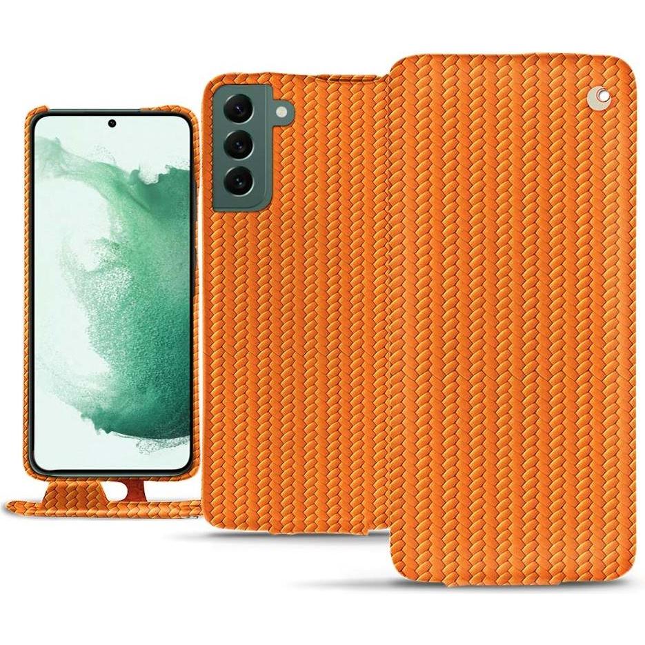 Noreve Lederschutzhülle vertikal (Samsung Galaxy S22+ 5G), Smartphone Hülle, Orange