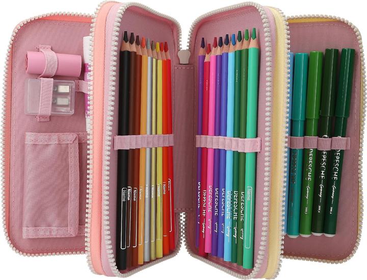 Image du produit Depesche Ylvi 3-Fach Federtasche Farbwolke inkl. Stifte