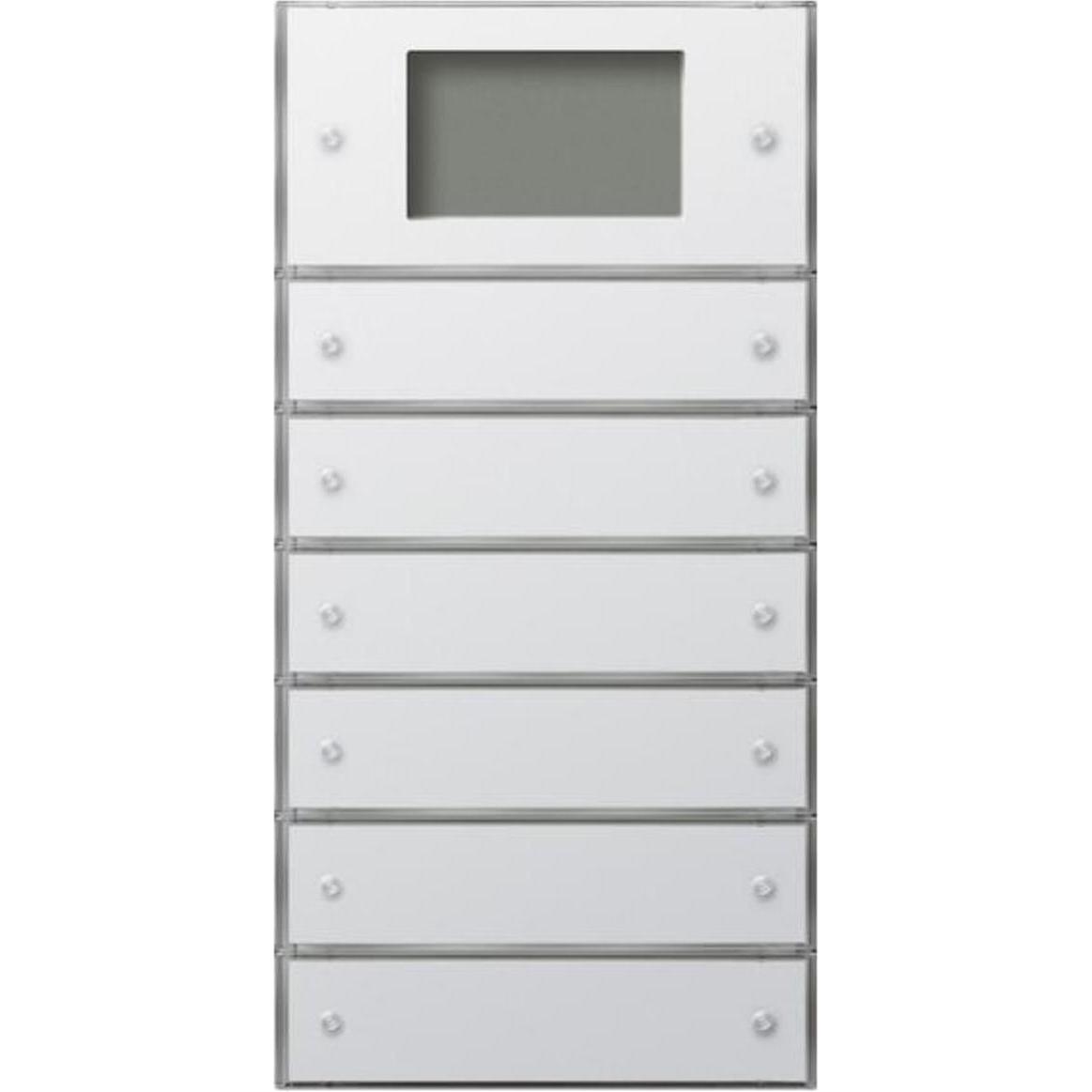 Gira Pulsante 3 Plus 6gang 2046112 KNX (2+4) interruttore di superficie bianco puro, Pulsante + Interruttore, Bianco