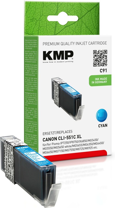 KMP C91 Ink cartridge comp. with Canon CLI-551 C XL (C)